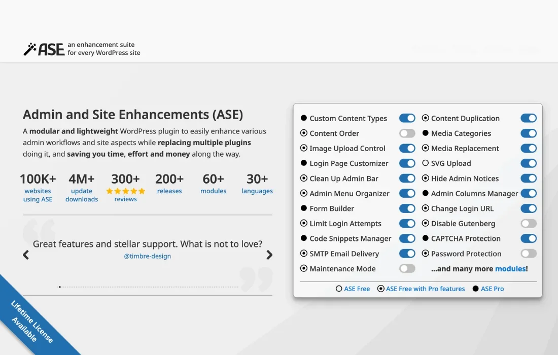 Admin and Site Enhancements Pro